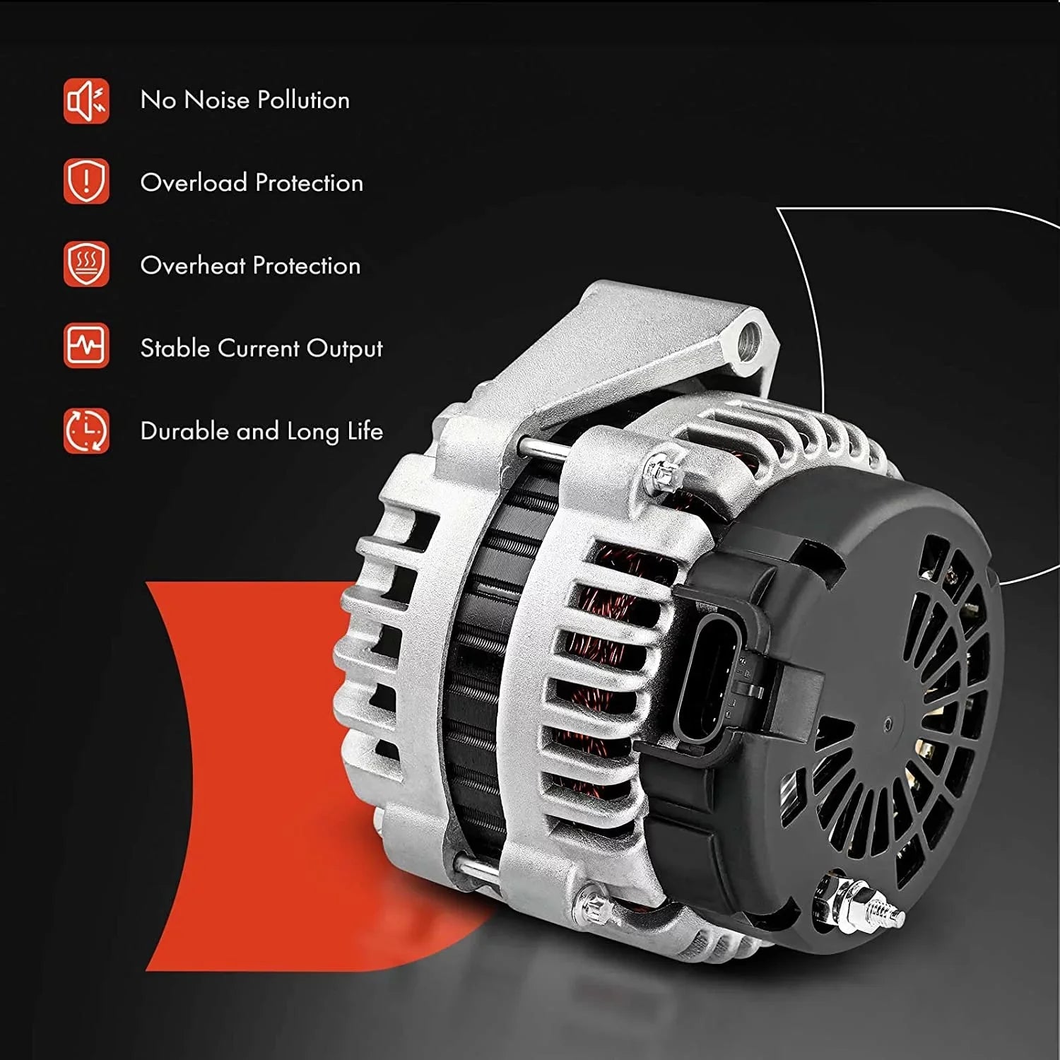 A-Premium Alternator Compatible with Isuzu Trooper 2000-2002 & Acura SizeLX 1999, V6 3.5L, 90Amp 12Volt CW 6-Groove Clutch Pulley