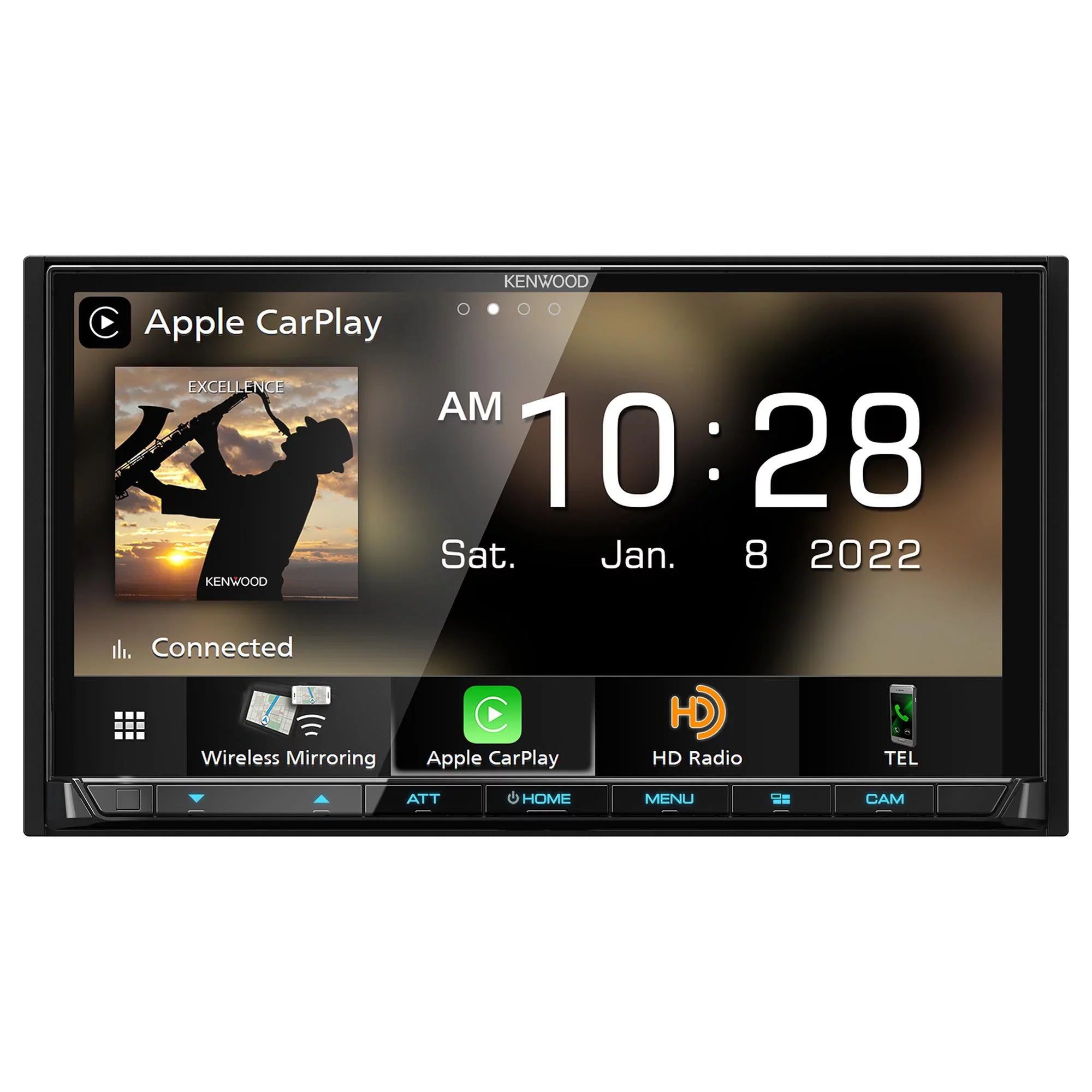 Kenwood DMX908Size MultiMedia Receiver with CMOSize-320LP Multi-Angle Rear View Camera with License Plate Mounting