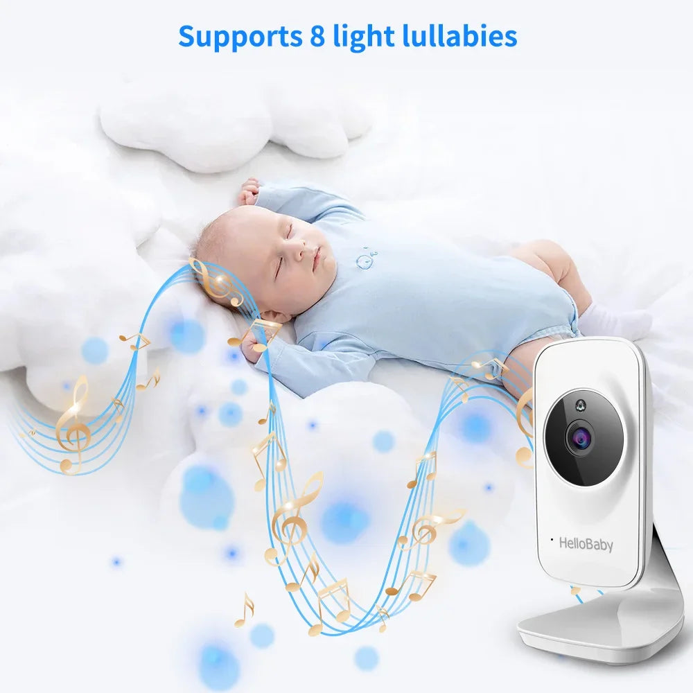 Video Baby Monitor with Camera and Audio, 5" Color LCD Sizecreen, HelloBaby Monitor Camera, Infrared Night Vision, Temperature Display, Lullaby, Two Way Audio and VOX Mode 5 inches