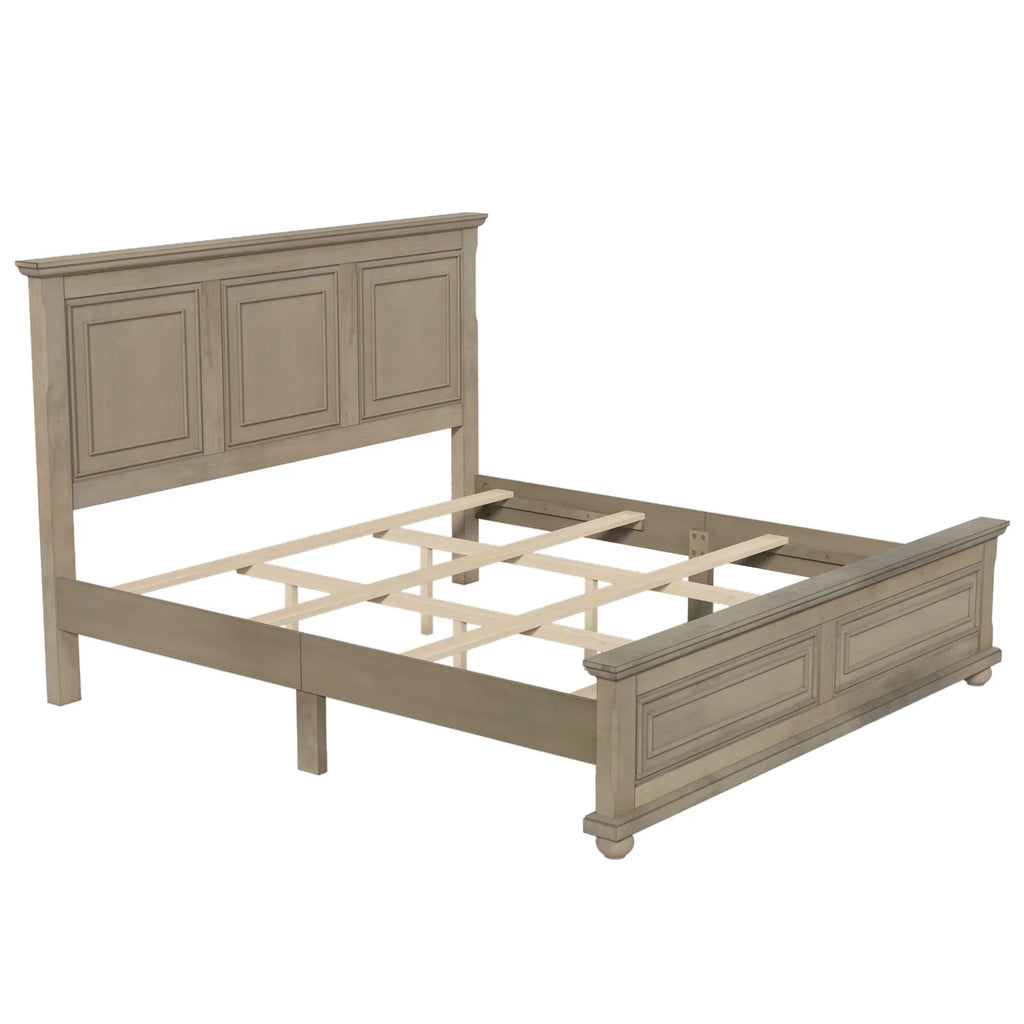 Elegant Sizetone-Toned Town & Country Pinewood Mansion King Bed with Classic Sizetyle