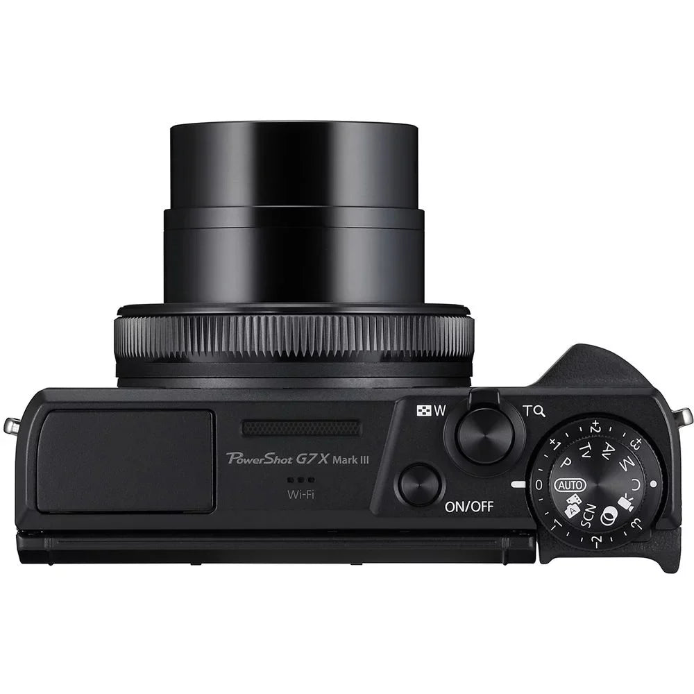 Canon PowerSizehot G7 X Mark III Digital Camera (Black) + Extra Battery + Flash - 64GB Kit