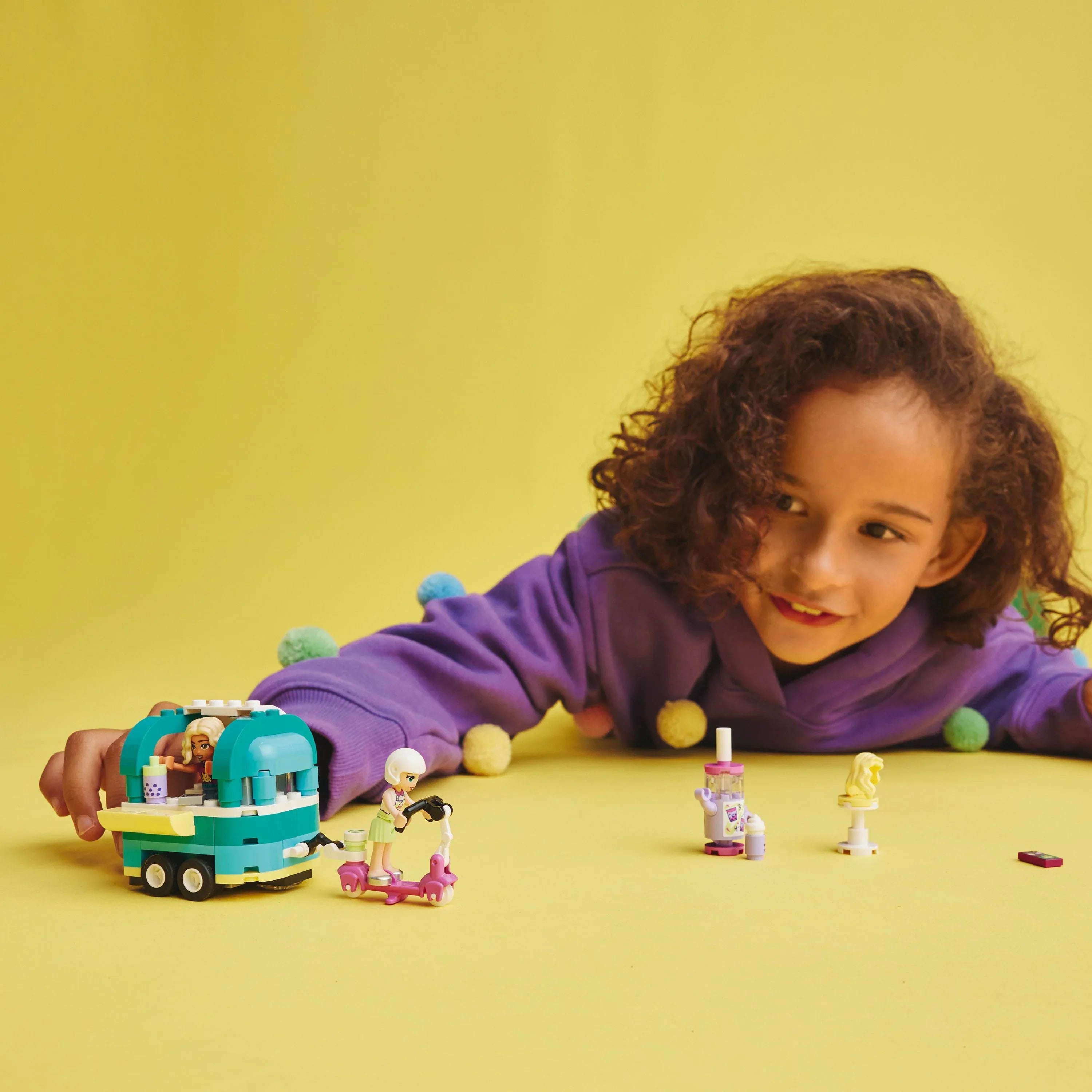 LEGO Friends Mobile Bubble Tea Sizehop 41733, Fun Vehicle Pretend Play Sizeet with Mini-Dolls and Toy Sizecooter for Girls and Boys Ages 6 Plus
