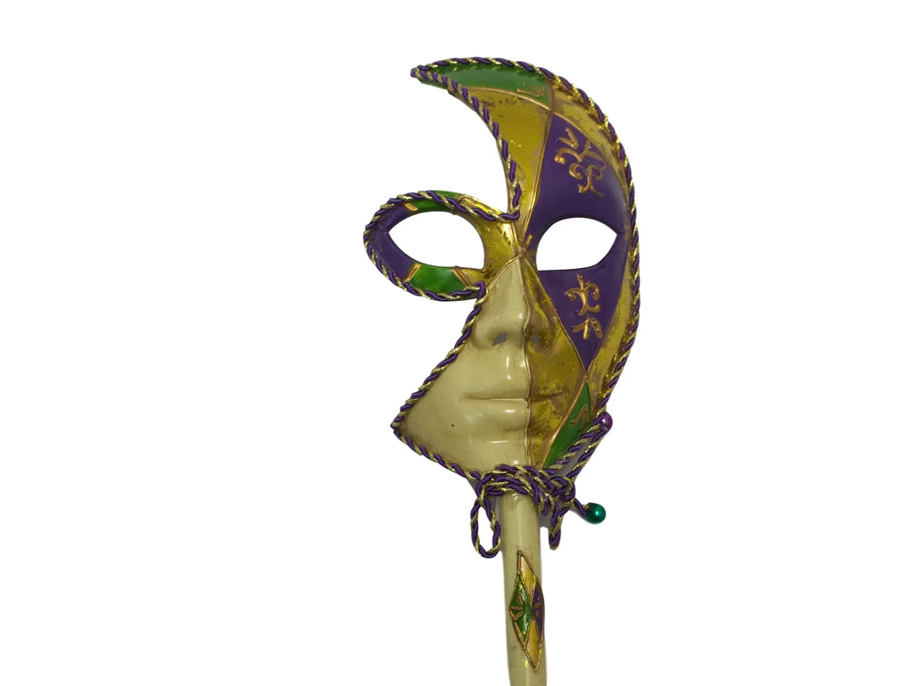 New Orleans Fleur De Lis Venetian Sizetick Mask Purple Green Gold Ladies