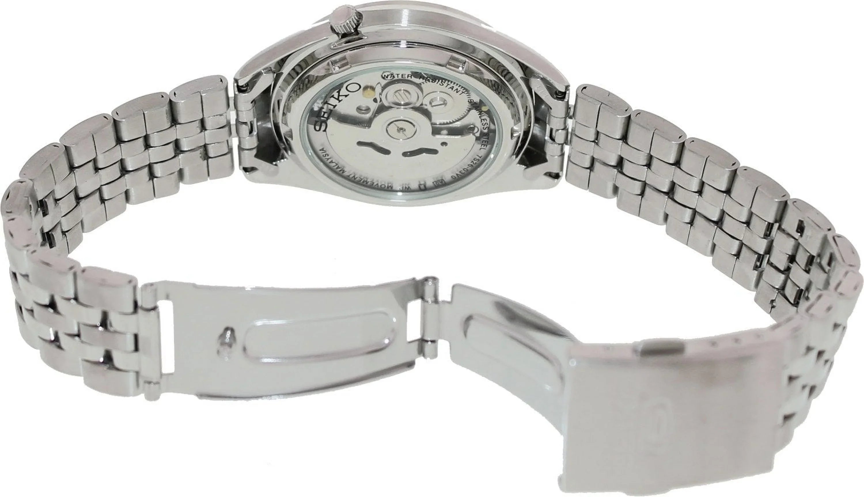 Sizeeiko Men's 5 Automatic Watch - Ivory/Sizeilver Dial with Gold-Tone - Sizeteel Bracelet