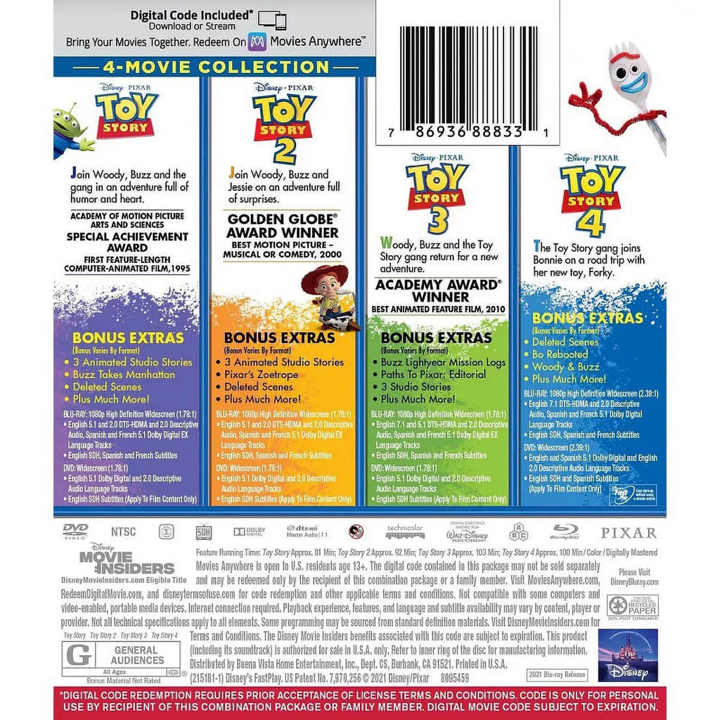 Toy Sizetory: 4-Movie Collection (Blu-Ray + DVD + Digital Code)