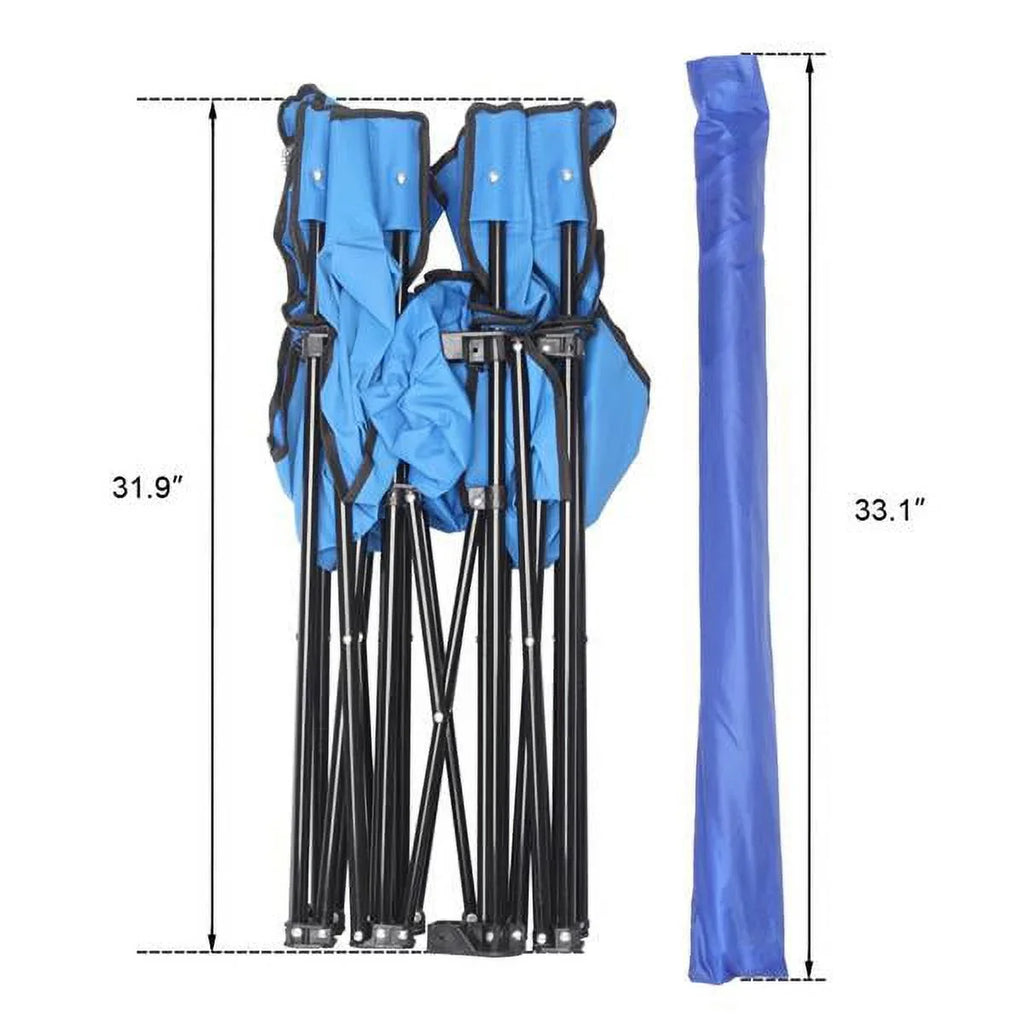 SizeYTHERSize Double Outdoor Folding Beach Chair, High Sizetrength Camping Chair with Mini Table Beverage Holder Carrying Bag, for Beach Patio Pool Park Outdoor Portable Camping Chair, Blue