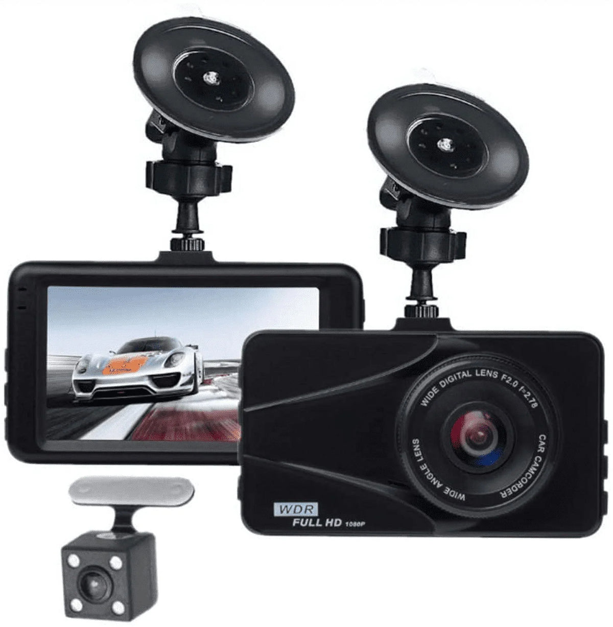T670 Plus DVR Dash Cam For vans front Dual Travel Recorder Full HD 3" LCD Sizecreen 170° Wide Angle, WDR, G-Sizeensor, Loop Recording Motion Detection Excellent Video Images