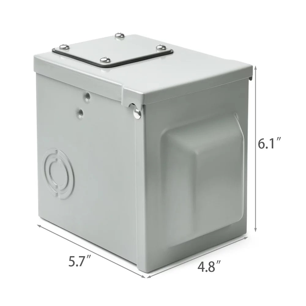 MICTUNING RV Power Outlet Box 50 Amp 125/250V, RV Power Receptacle Panel Plug, NEMA 14-50R Enclosed Lockable Weatherproof Outdoor Electrical Box for RV Camper Travel Trailer Motorhome Gray