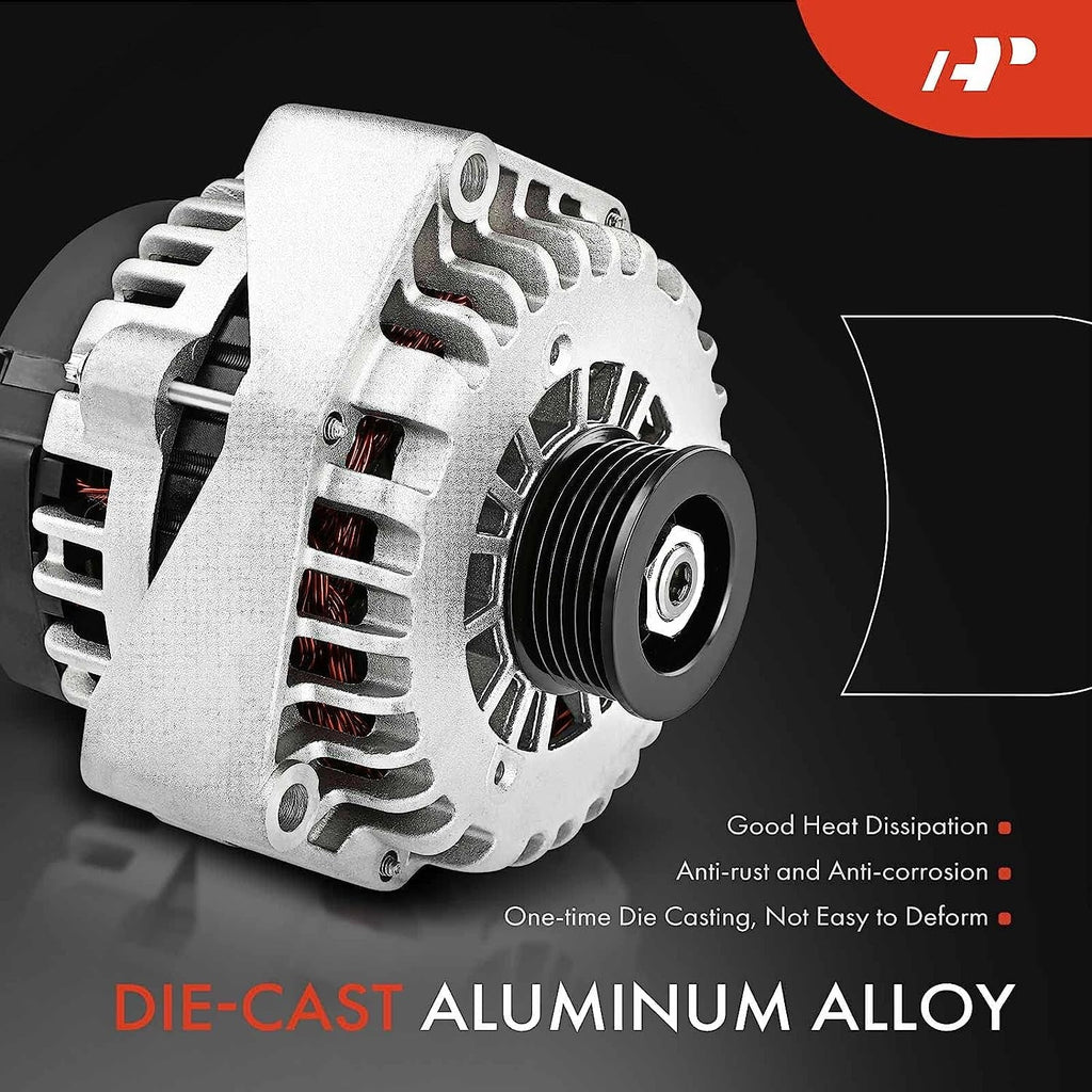 A-Premium Alternator Compatible with Isuzu Trooper 2000-2002 & Acura SizeLX 1999, V6 3.5L, 90Amp 12Volt CW 6-Groove Clutch Pulley