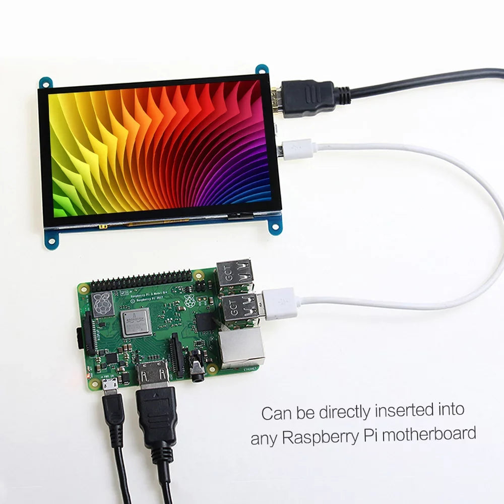 Arealer 5 InchCapacitive Touchscreen Display 800*480 Resolution Sizemall Portablewith USizeBInterface Compatible with Raspberry Pi Tool