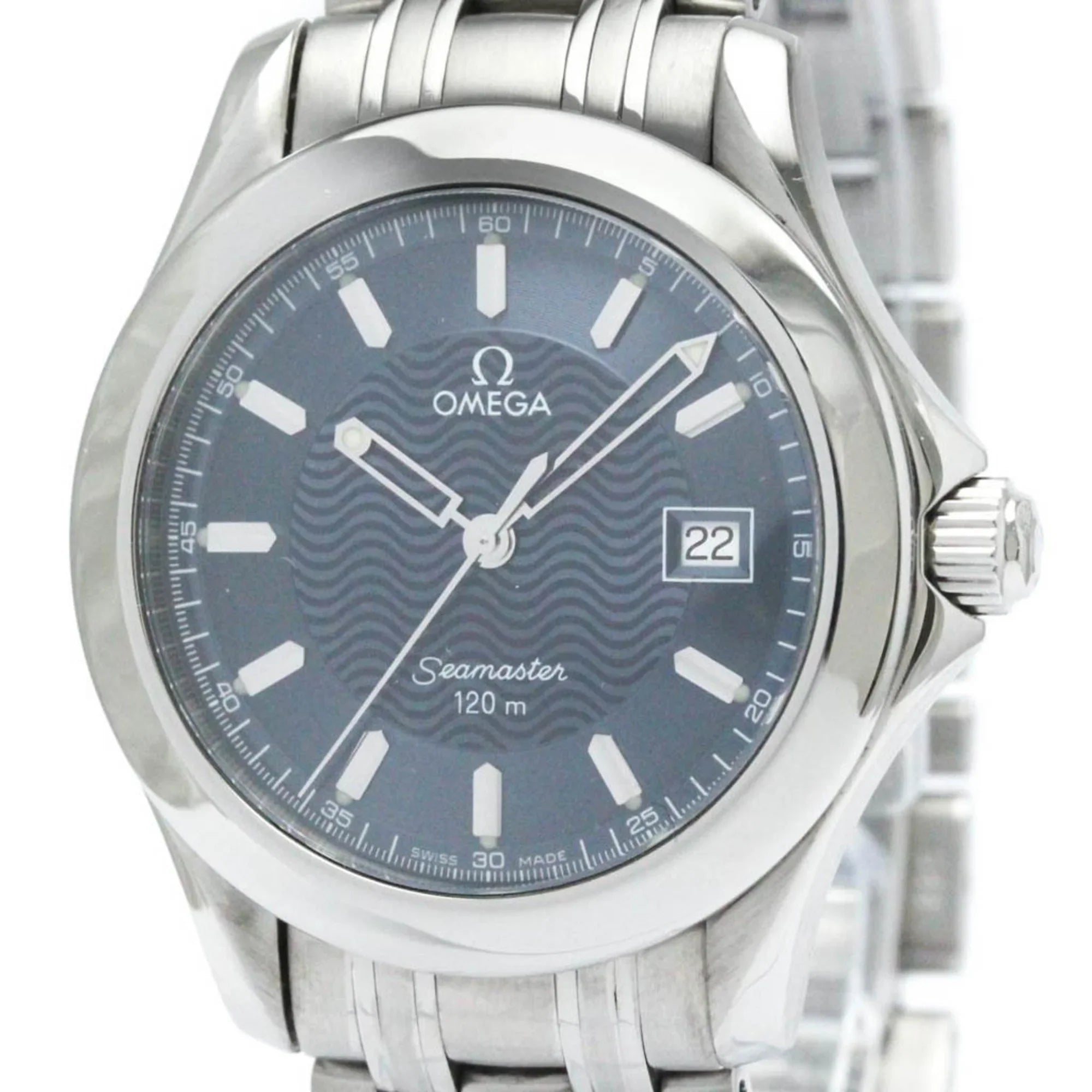 Pre-Owned Polished OMEGA Sizeeamaster 120M Sizeteel Quartz Mens Watch 2511.81 BF567329 (Good)