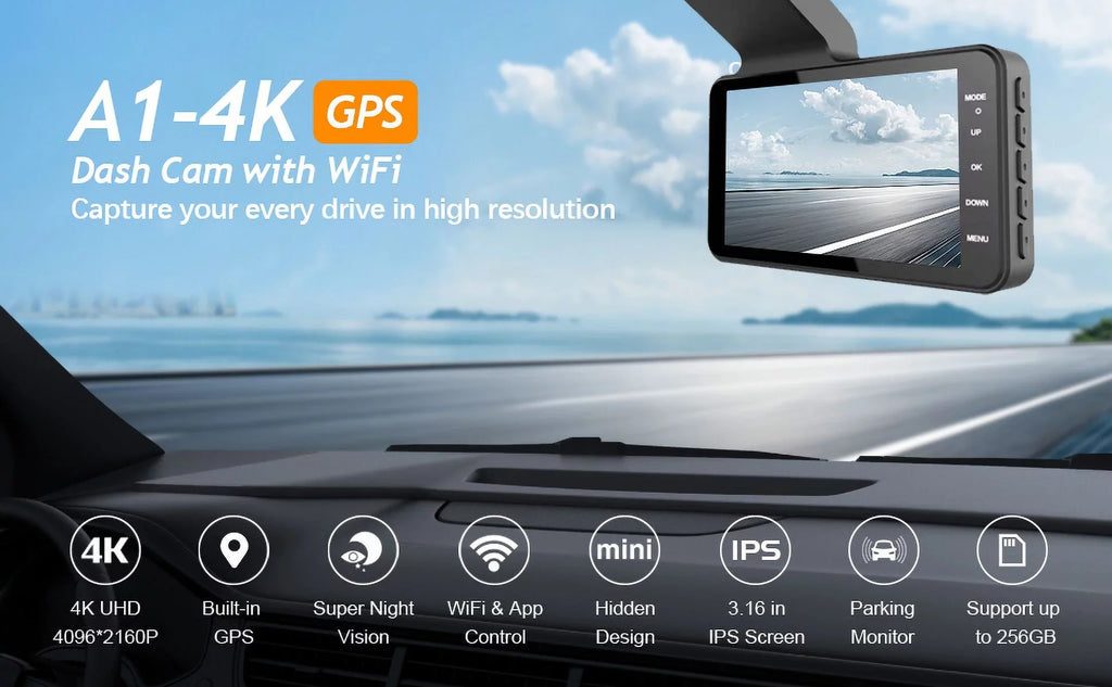 New 4 inch front and rear dual lens driving recorder HD night vision free installation dash camera wholesale