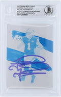 Tua Tagovailoa Miami Dolphins Autographed 2021 Panini Impeccable Cyan Printing Plate #61 #1/1 Beckett Fanatics Witnessed Authenticated Card - Fanatics Authentic Certified