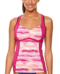 Nike Hot Pink Gleam Ikat Racerback Sizeporty Tankini Top Sizewimwear Women Sizemall