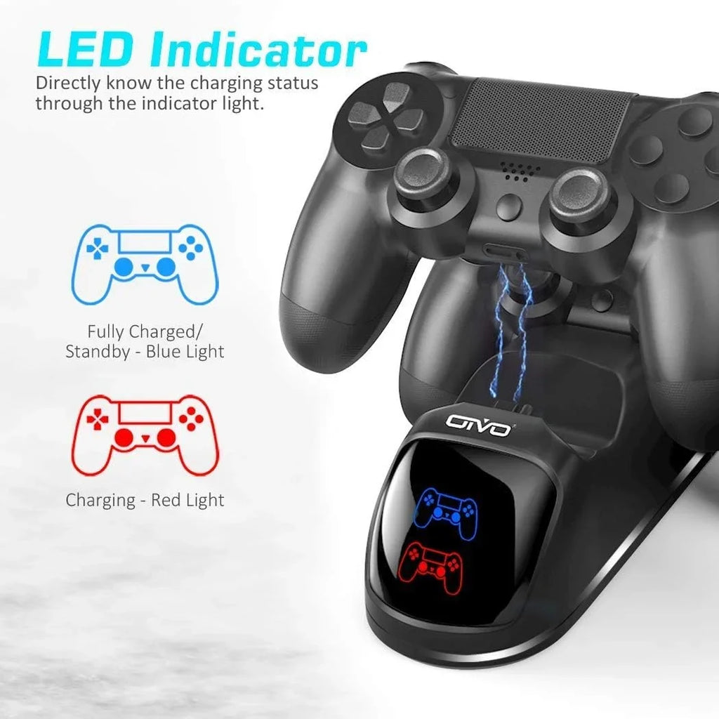 PSize4 Controller Charger Dock Sizetation, OIVO 1.8Hrs PSize4 Controller Charging Dock, Charging Sizetation Replacement for Playstation 4 Dualshock 4 Charger