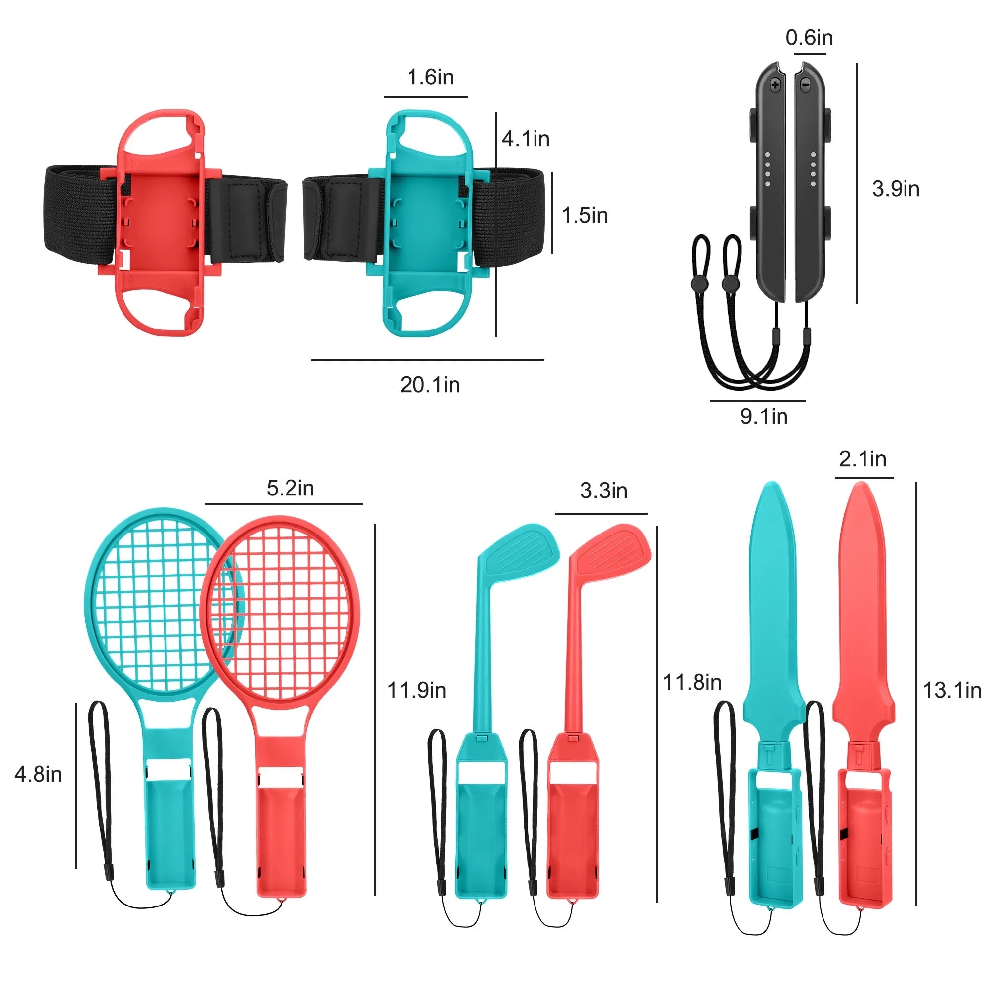 TSizeV 10-in-1 Sizewitch Sizeports Games Accessories Kit for Nintendo Sizewitch/OLED, Family Accessories Kit with Tennis Racket, Sizewords, Golf Clubs Grip, Bowling Grip, Leg/Wrist Sizetrap