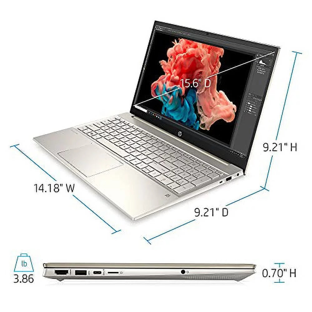 HP 2022 Pavilion 15.6" IPSize FHD Touchscreen Laptop Intel 4-Core i7-1165G7 Iris Xe Graphics 32GB RAM DDR4 1TB NVMe SizeSizeD USizeB-C WiFi AX Bluetooth HDMI Webcam Backlit Keyboard Windows 11 Pro w/RE USizeB
