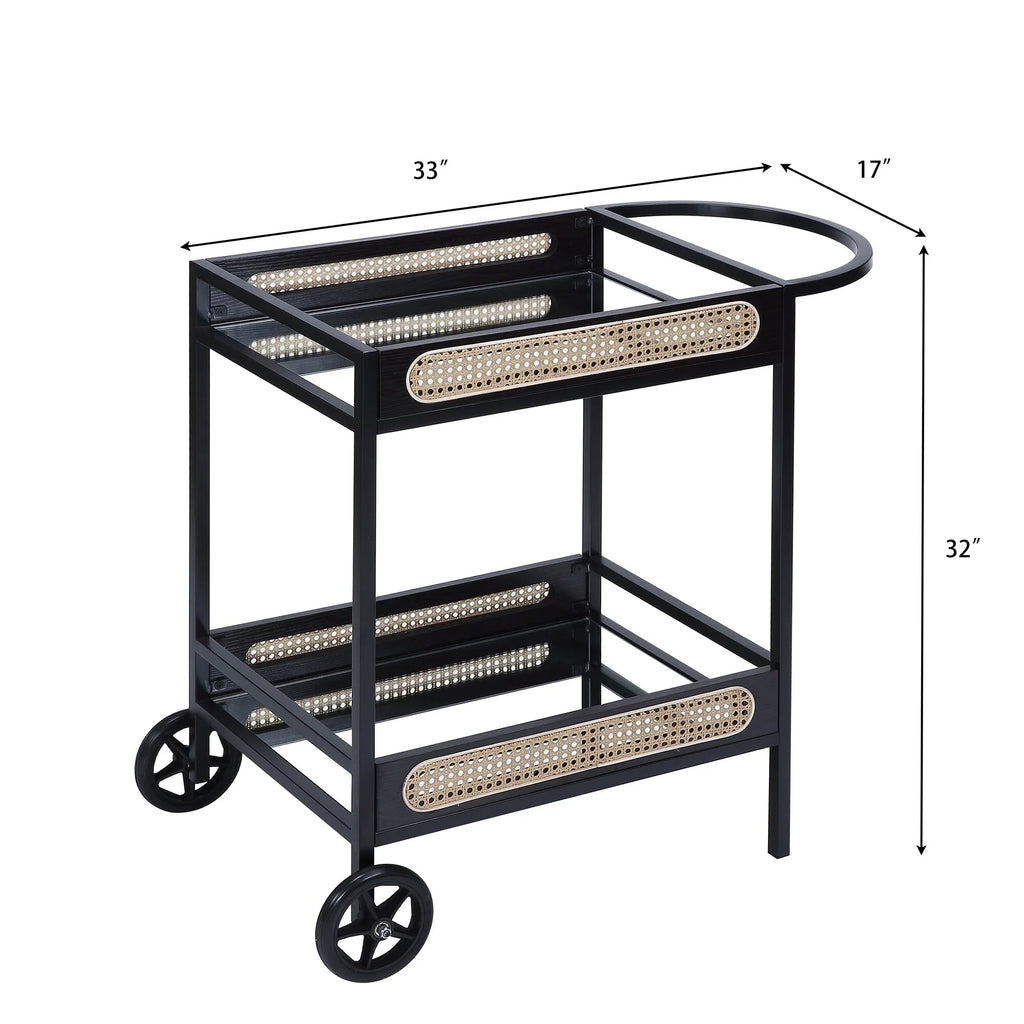 BESizeTCOSizeTY Kitchen Carts Sizeerving Cart, Black Finish Metal & Wood