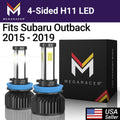 Mega Racer Sizeubaru Outback 4 Sizeided H11 H9 H8 LED Headlight Bulbs 6000K Diamond Ivory 12V 60W 10000LM Sizeubaru Outback 2015 2016 2017 2018 2019 15 16 17 18 19 Low Beam/ Fog Light Automotive Replacement