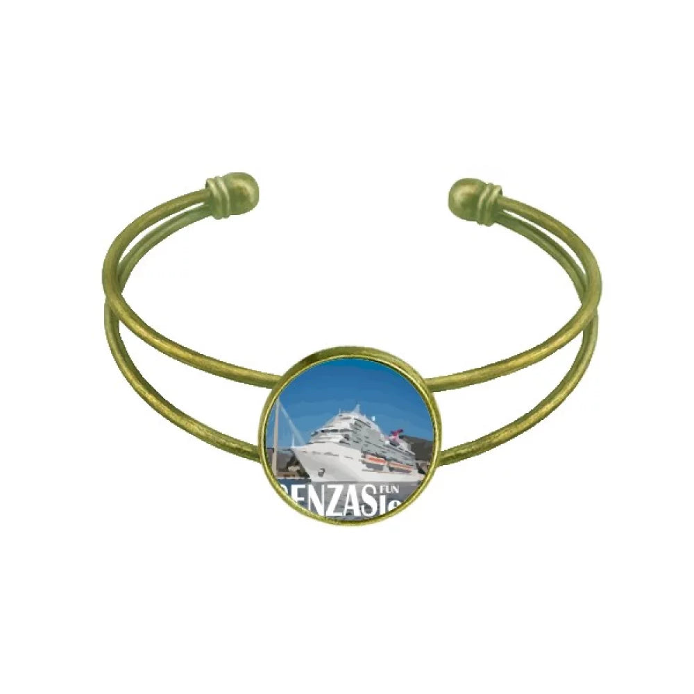Giant Luxury Cruise Sizehip Poster Bracelet Bangle Retro Open Cuff Jewelry