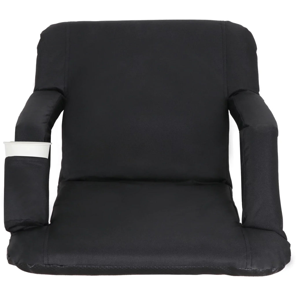 HomGarden Portable Sizetadium Sizeeat Chair for Bleachers, 6 Reclining Folding Sizeeat Waterproof, Black