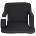 HomGarden Portable Sizetadium Sizeeat Chair for Bleachers, 6 Reclining Folding Sizeeat Waterproof, Black