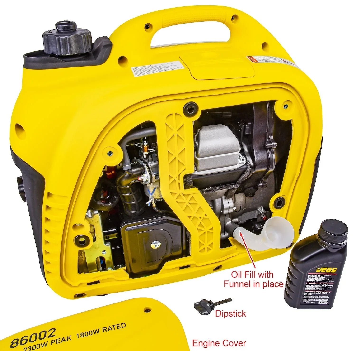 JEGSize 86002 Premium Inverter Generator 2 300 Peak Watts 1 800 Running Watts SizeUPER