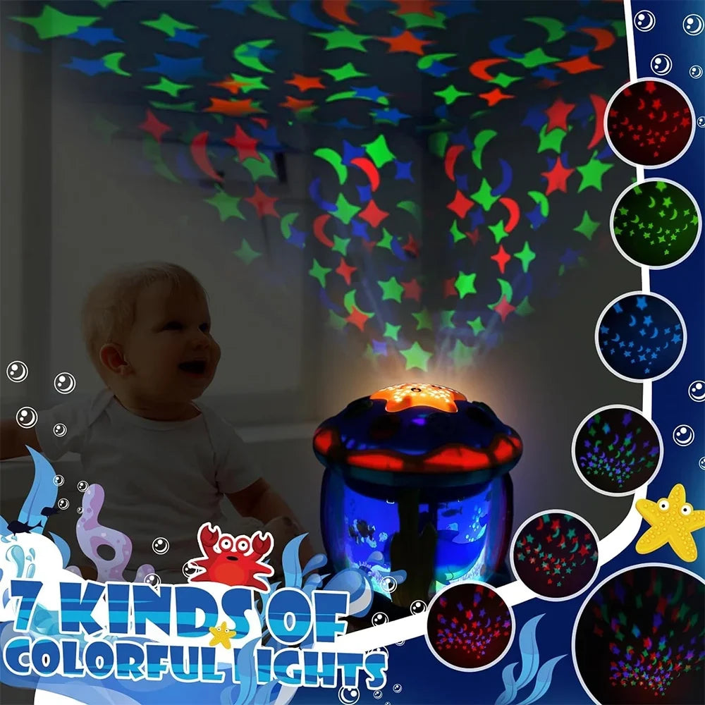Baby Toys 6 to 12 Months 4 in 1 Musical Projector Rotating Tummy Time Learning Light Up Infant Baby Toys 0-3 3-6 9 12-18 Month