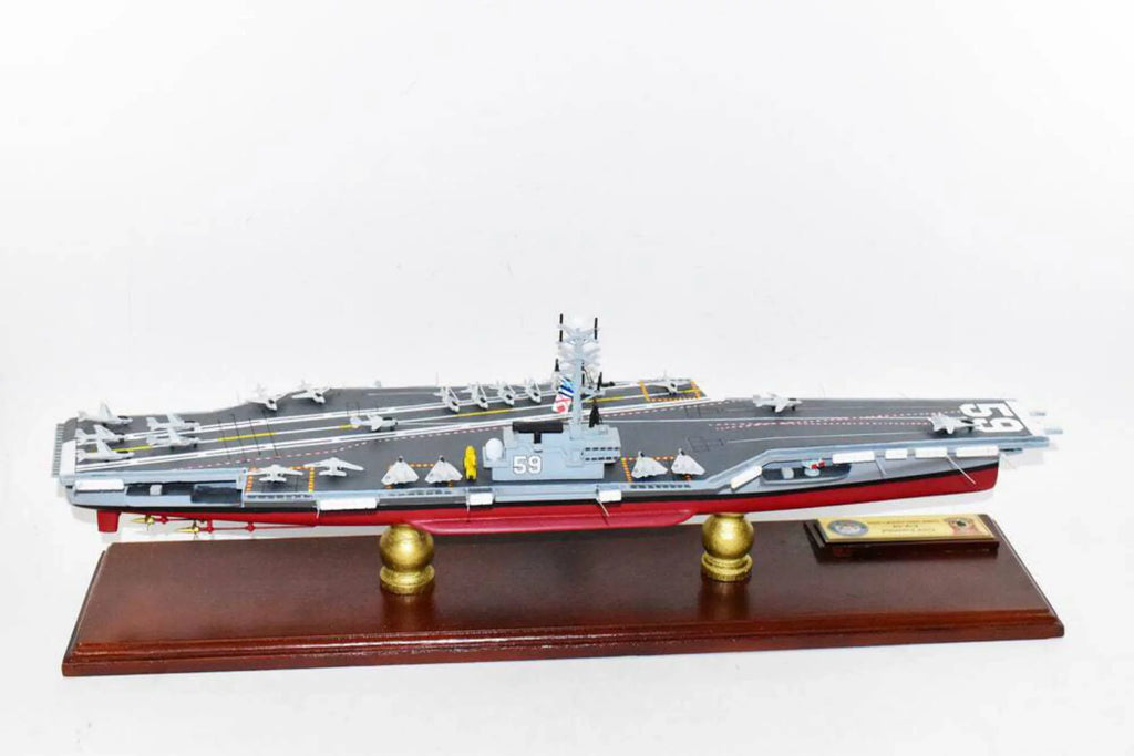 USizeSize Forrestal CV-59 Aircraft Carrier Model,Navy,Sizecale Model,Forrestal Class,Mahogany