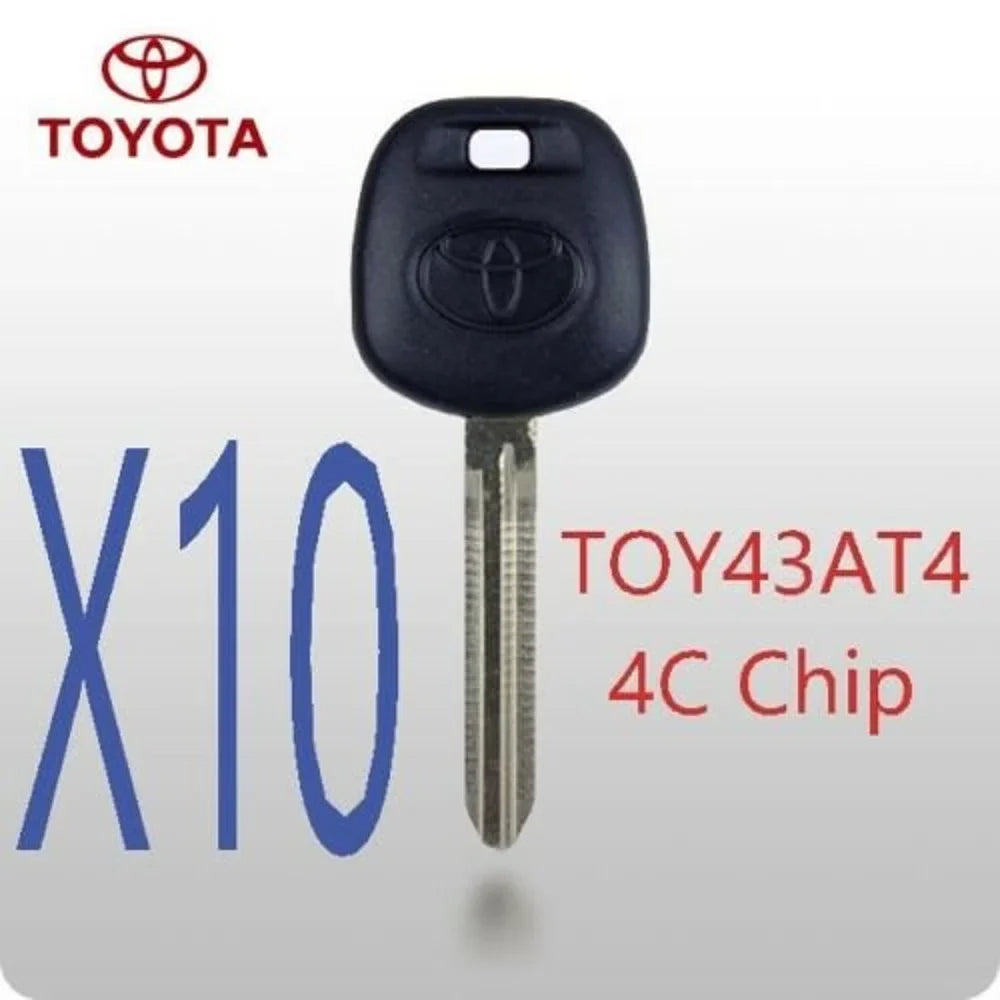 X10 Toyota TOY43 TOY43AT4 Transponder Chip Key ( 4C ) VLSize