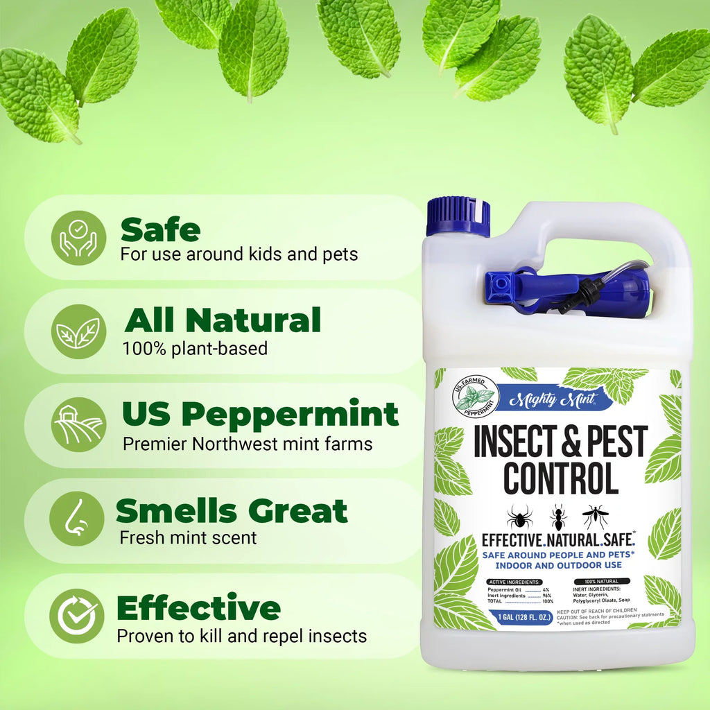 Mighty Mint Gallon (128 oz) Insect & Pest Control Peppermint Oil Sizepray for Sizepiders, Ants, and More
