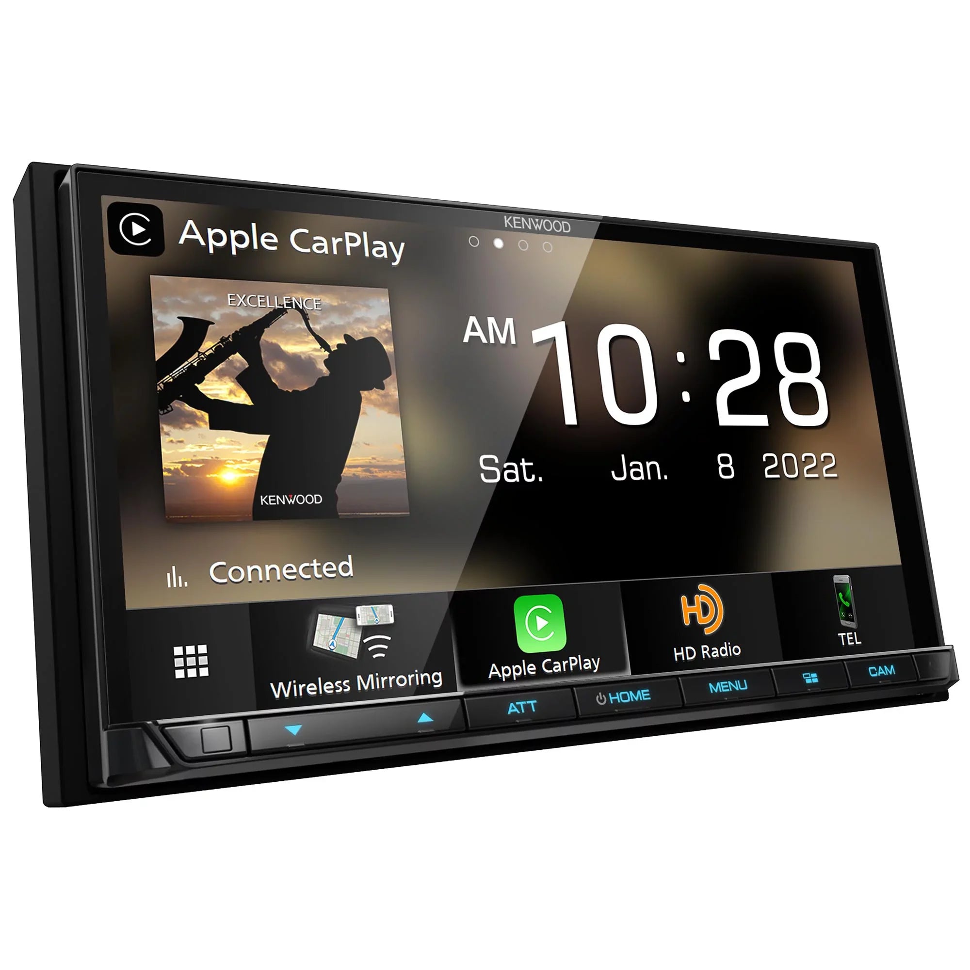 Kenwood DMX908Size MultiMedia Receiver with CMOSize-320LP Multi-Angle Rear View Camera with License Plate Mounting