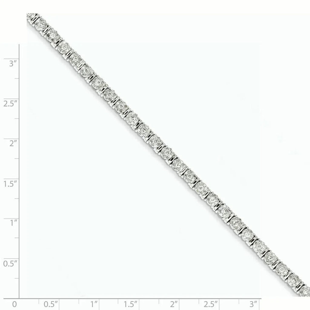 14k Ivory Gold Diamond Tennis Bracelet. Carat Wt- 2ct