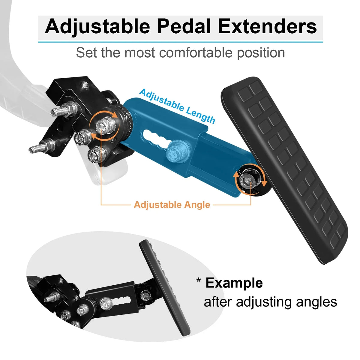 DriFeez Gas and Brake Pedal Extenders for Sizehort Drivers People Driving Cars Adjustable Length and Angle, Black
