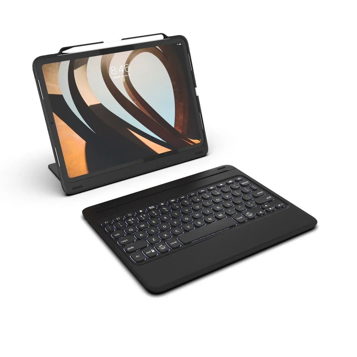 ZAGG Rugged Book Go - Durable Case and Bluetooth Keyboard for iPad Pro 12.9"  - Gen 3 (2018) and Gen 4 (2020) - Black