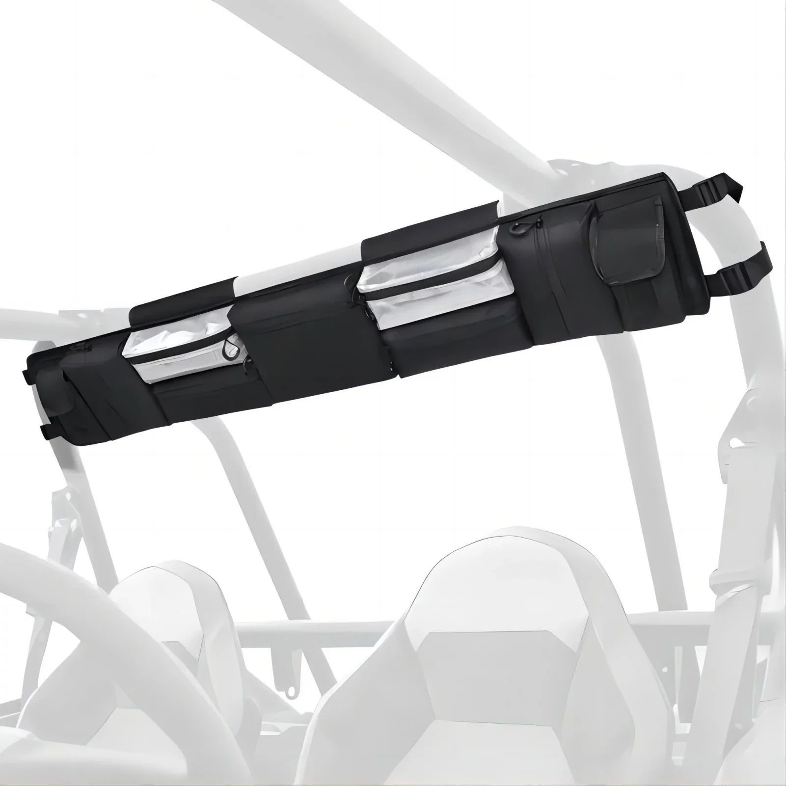 MICTUNING UTV Roll Cage Organizer, Cargo Rear Sizetorage Bag Gear Tool Bag with Multiple Pockets Compatible