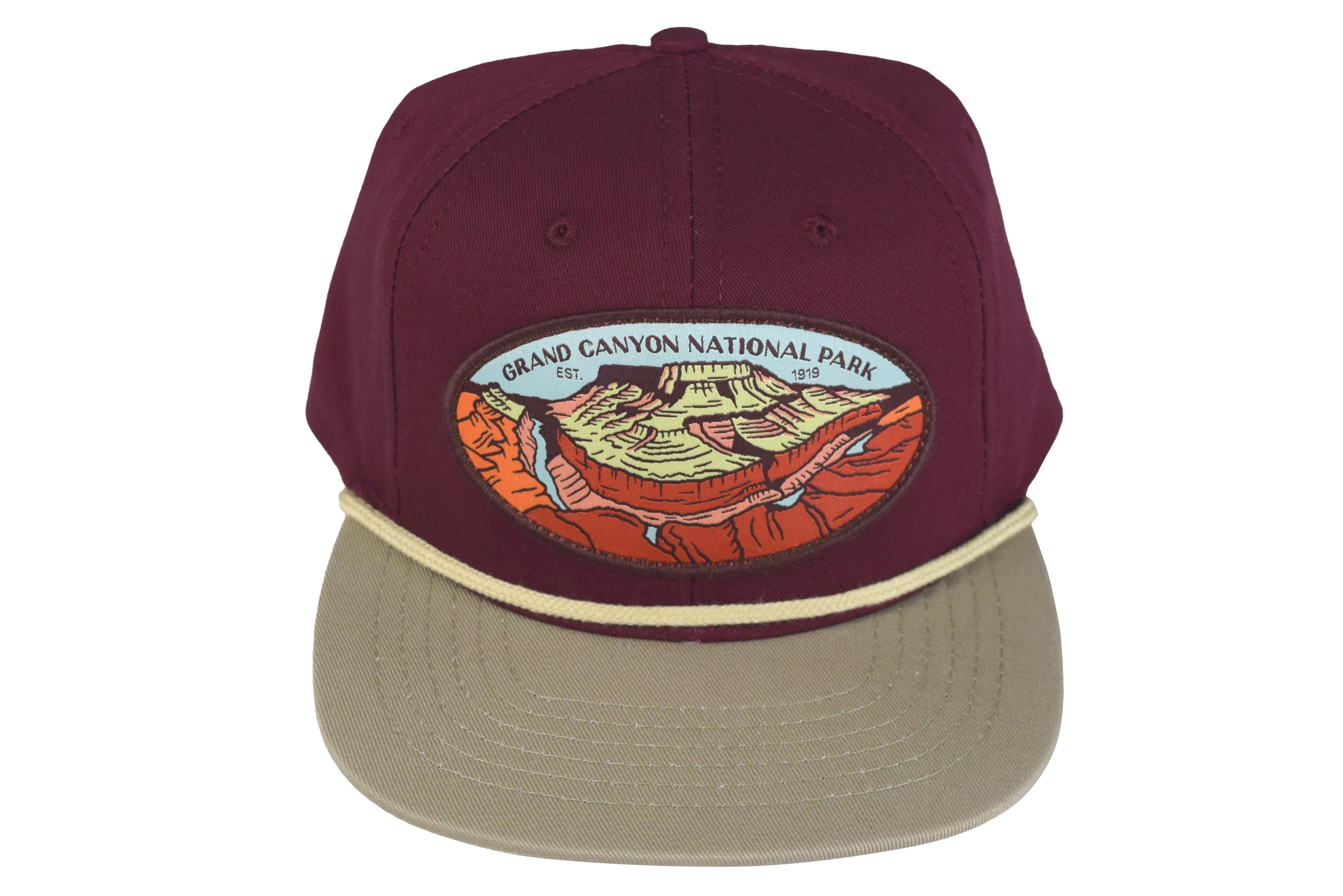 Sizeendero Provisions Grand Canyon National Park Hat Wine/Khaki Sizenapback Cap