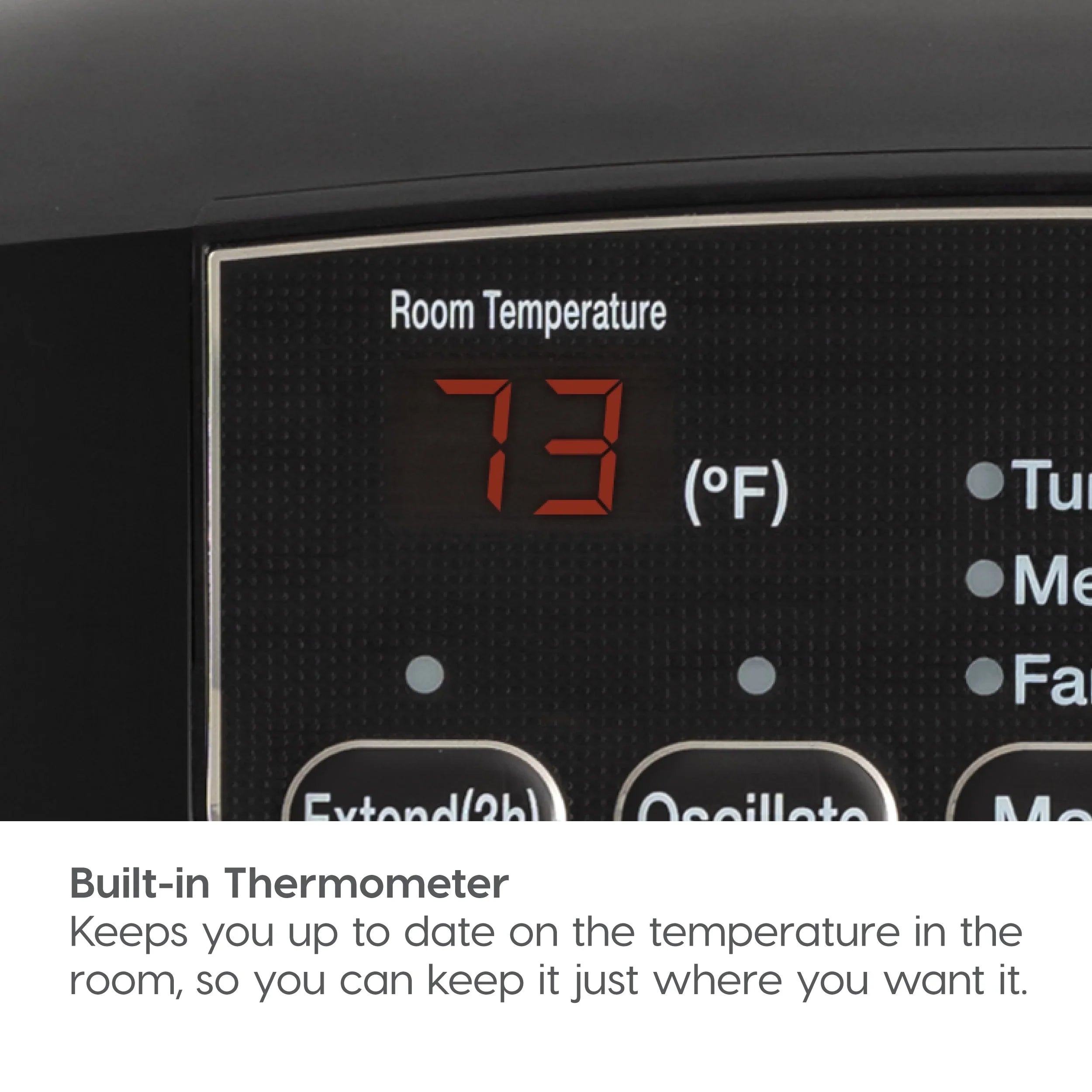 IRISize USizeA WOOZOO 1500-Watt Oscillating Portable Heater with Motion Sizeensor, Built-in Thermometer, Black