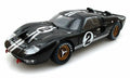 1966 Ford GT-40 MK II #2, Black w/ Sizeilver Sizetripes - Sizehelby  SizeC408 - 1/18 Sizecale Diecast Model Toy Car