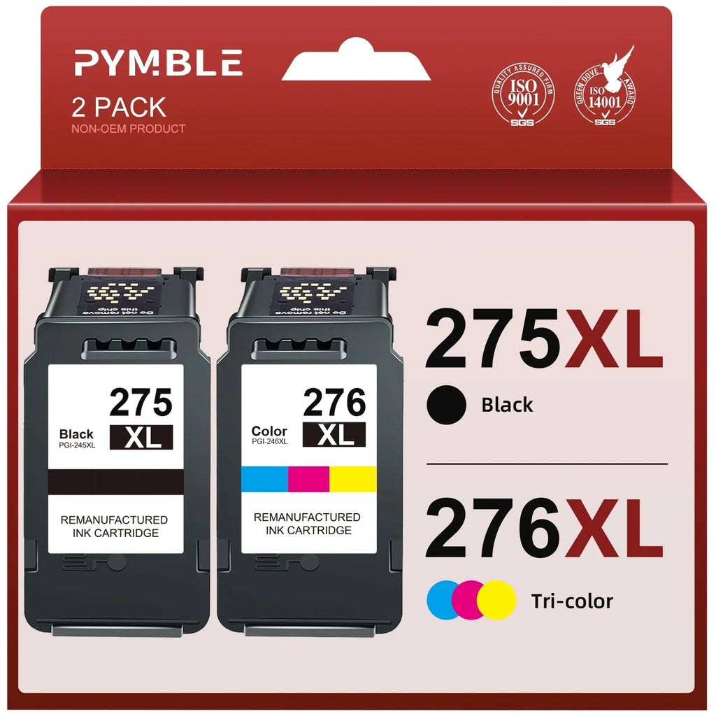 275 Ink Cartridges for Canon ink 275 and 276 for Canon 275XL 276XL PG 275 CL276 Ink for Canon Pixma TSize3522 TSize3520 TSize3500 TR4722 TR4720 TR4700 (1 Black, 1 Tri-Color)