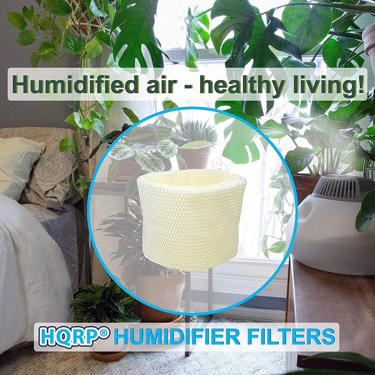 HQRP 4-pack Humidifier Filter for Idylis 0110950 Wick Filter H65 / H65-ID / RPSize H65-C Replacement