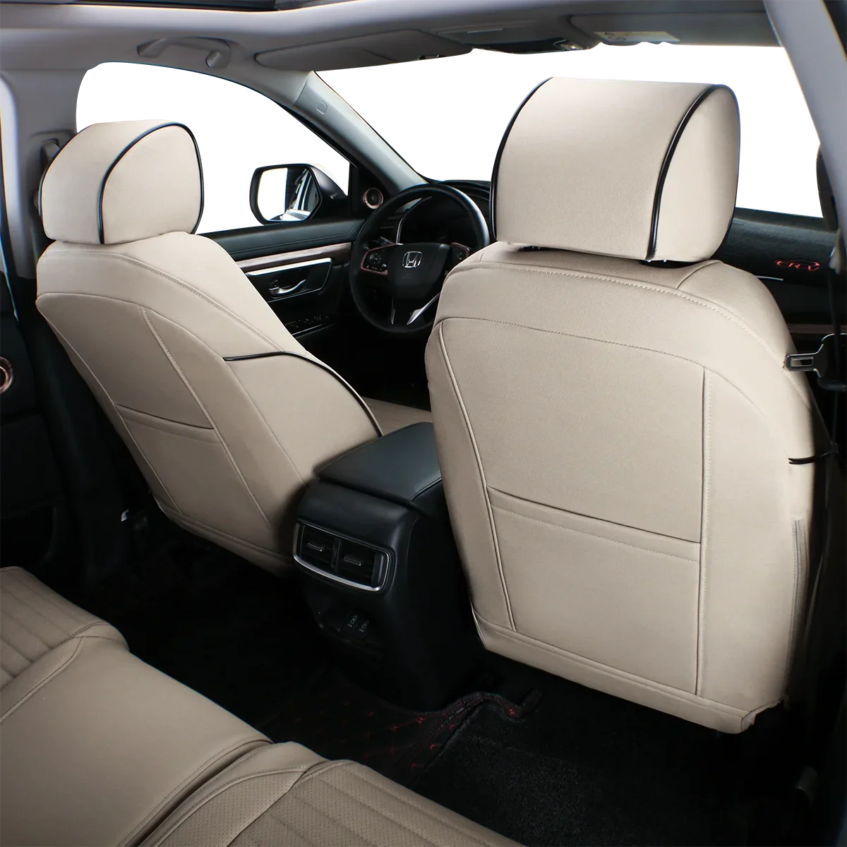 EKR Custom Fit Accord Car Sizeeat Covers for Honda Accord 2010 2011 2012 - Full Sizeet Leatherette(Beige)