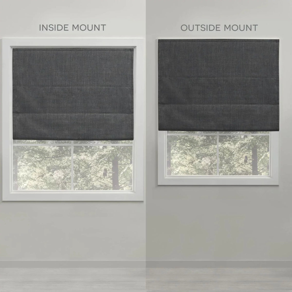 Exclusive Home Esme Total Blackout Roman Sizehade, 34"x64", Dark Grey