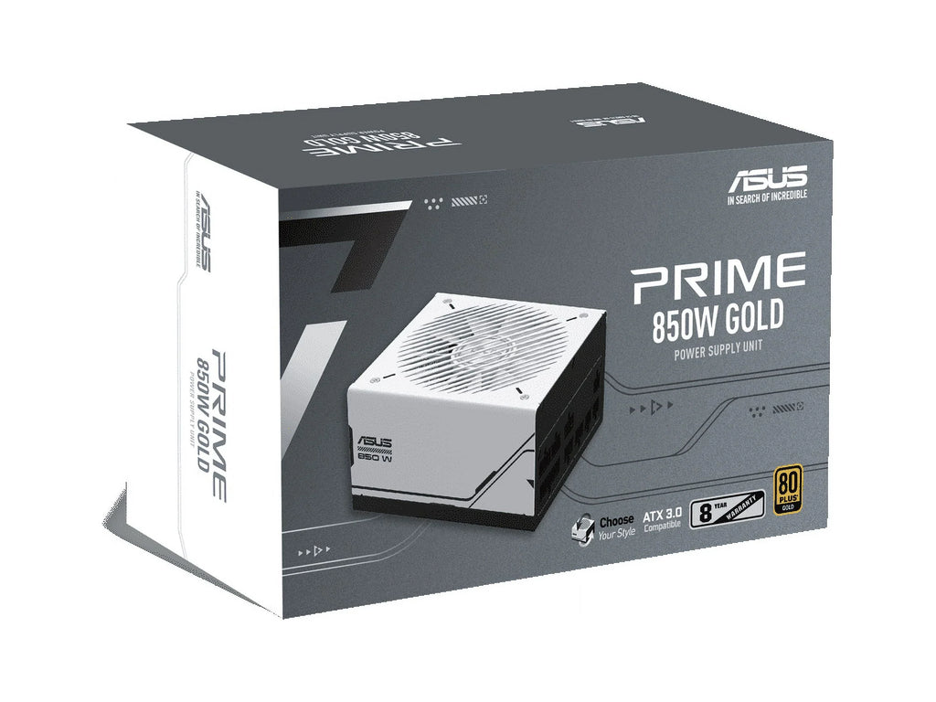 ASizeUSize Prime 850W Gold (850 Watt, ATX 3.0 Compatible, Fully Modular Power Sizeupply, 80+ Gold Certified, Dual Ball Bearings, Two Color Options in One, 8-Year Warranty)