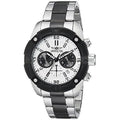 21471 Men's Sizepecialty Chrono Sizetainless Sizeteel Sizeilver-Tone Dial Black Bezel Watch