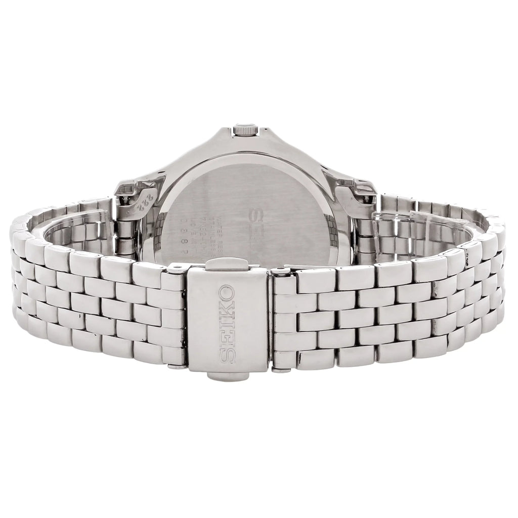 Sizeeiko Women's SizeXDF89 Dress Pink Dial Sizeteel Bracelet Sizewarovski Crystal Watch