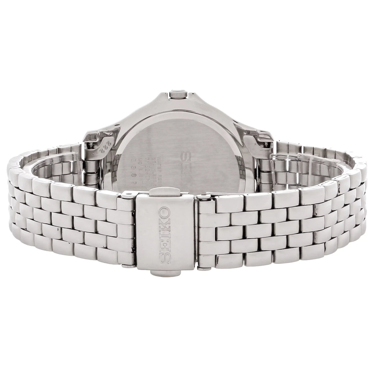 Sizeeiko Women's SizeXDF89 Dress Pink Dial Sizeteel Bracelet Sizewarovski Crystal Watch