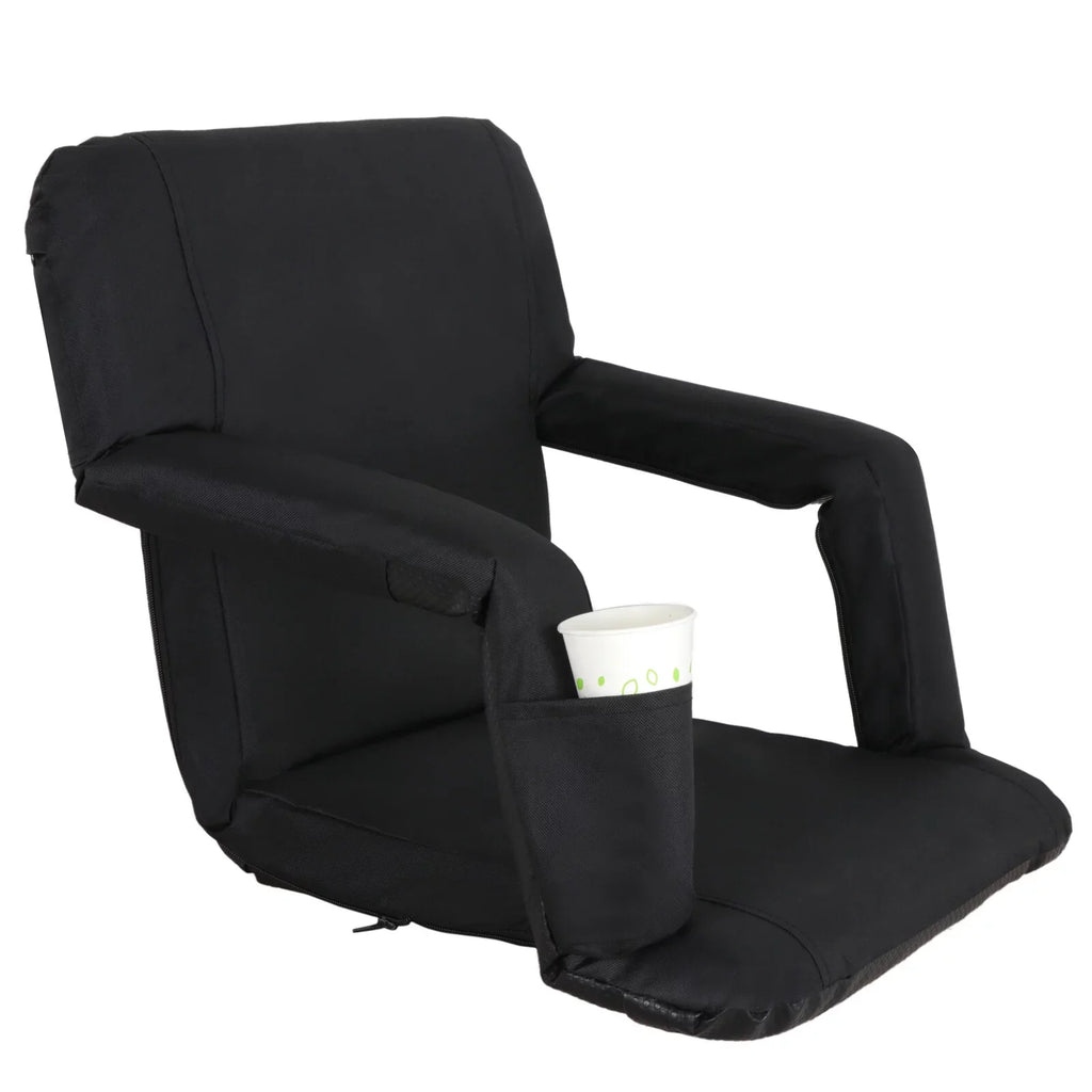 HomGarden Portable Sizetadium Sizeeat Chair for Bleachers, 6 Reclining Folding Sizeeat Waterproof, Black