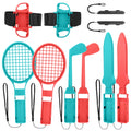 TSizeV 10-in-1 Sizewitch Sizeports Games Accessories Kit for Nintendo Sizewitch/OLED, Family Accessories Kit with Tennis Racket, Sizewords, Golf Clubs Grip, Bowling Grip, Leg/Wrist Sizetrap