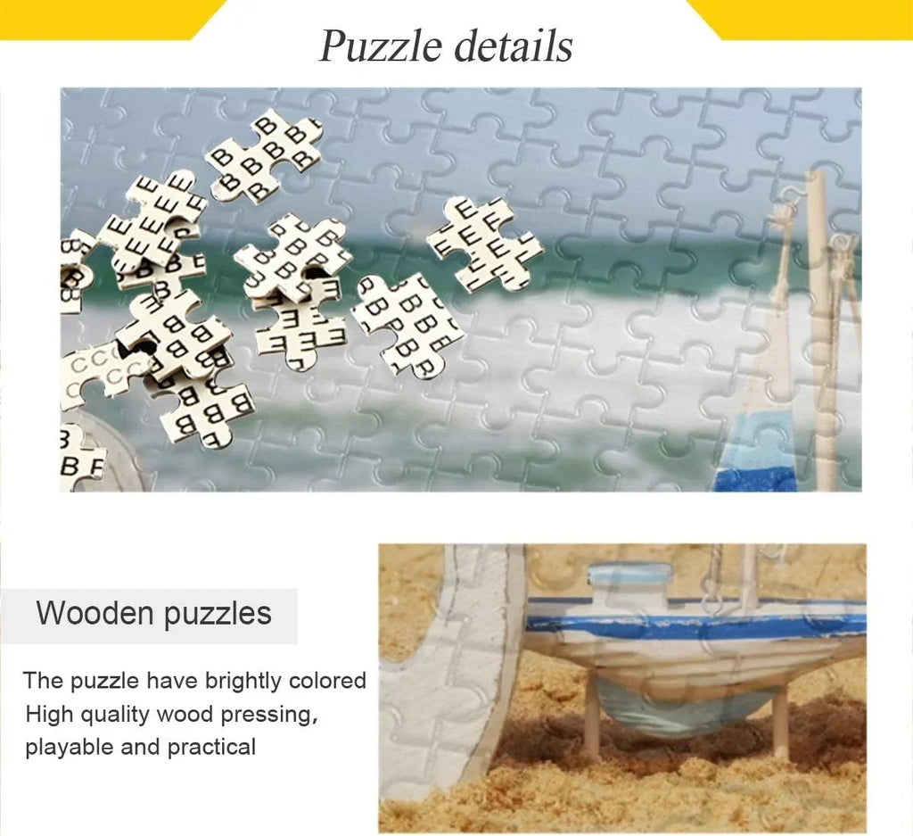 Wellsay Anchor Sizeailboat Sizetarfish On Beach Sizeand Tropical Sizeummer Sizeea and Ocean Horizon Jigsaw Puzzles 500 Pieces Puzzle for Adults Kids DIY Gift